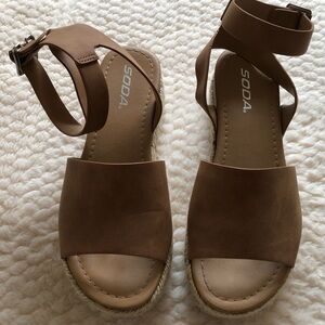 Soda Women's Brown Strap Sandals